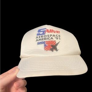 White Mesh Snapback Cap: 5Alive Aerospace Vintage